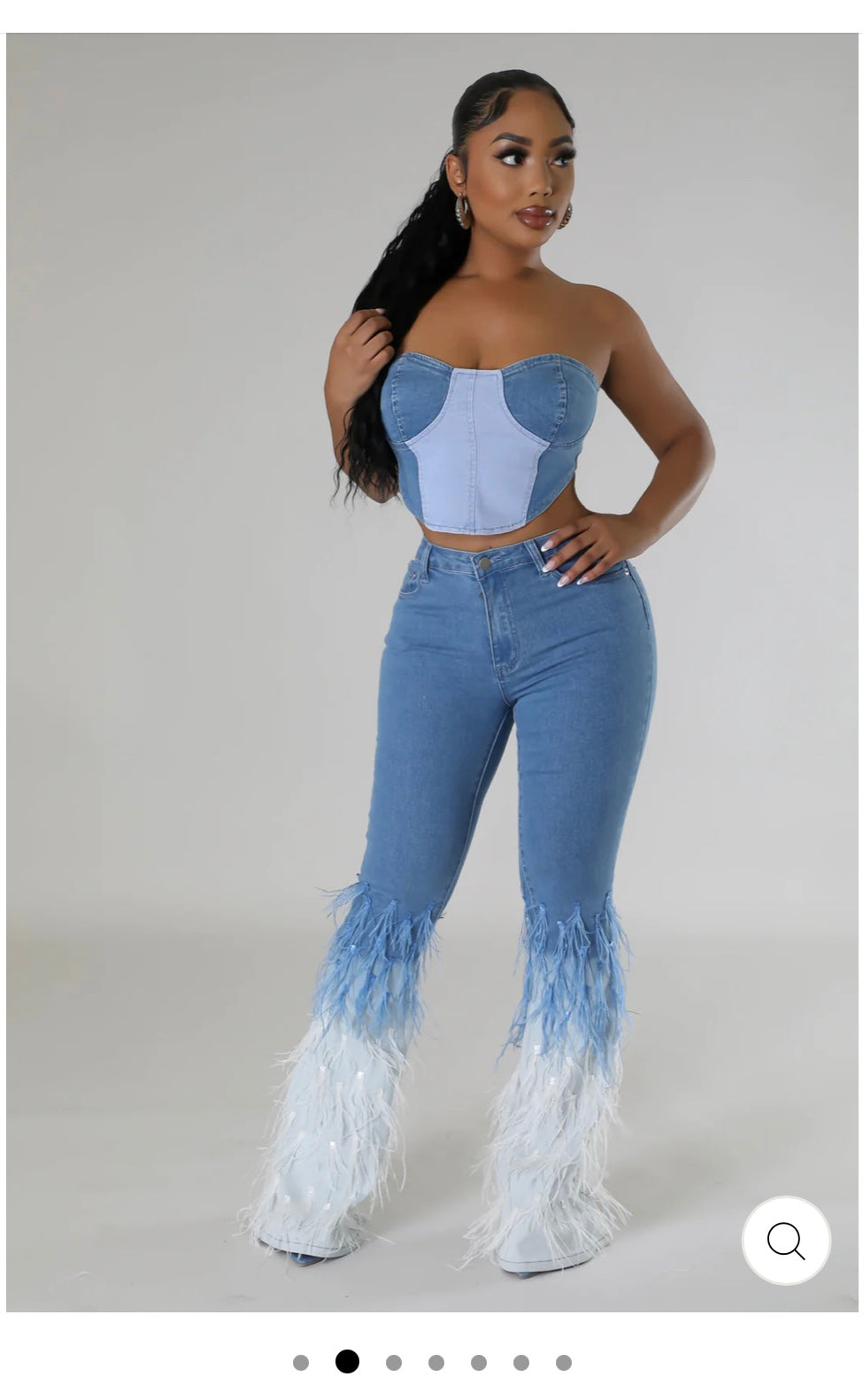 Denim Feather Set